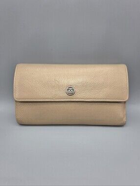 🖤CHANEL Authentic Metallic Leather Clutch/Wallet🖤